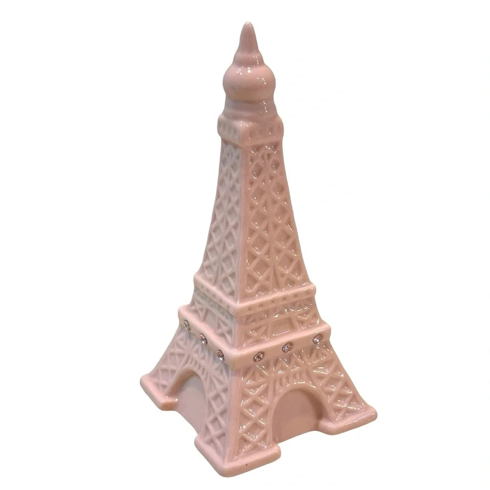 Pier 1 Pink Paris Eiffel Tower Ceramic‎ Coin Bank